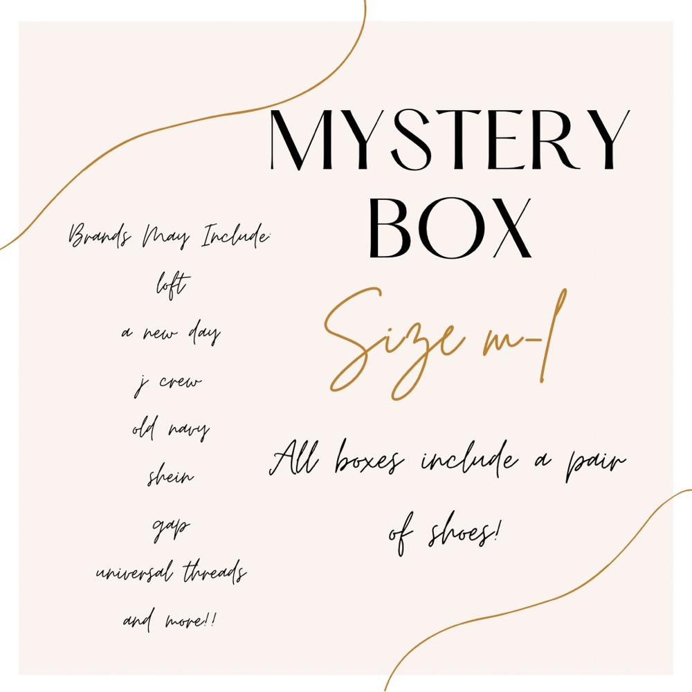 5 Piece Mystery Box!! That means $6 per item!! SHOES INCLUDED. Women’s